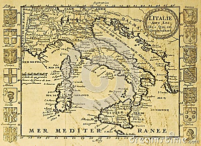 Italy old map Stock Photo