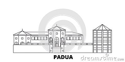 Italy, Padua City line travel skyline set. Italy, Padua City outline city vector illustration, symbol, travel sights Vector Illustration