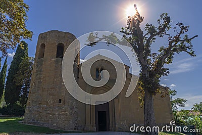 Italy, Pienza- Sept 26, 2019:historic church Pieve di Corsignano Pienza Tuscany Italy Editorial Stock Photo