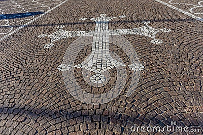 Italy,Pisa, cobblestone street Stock Photo