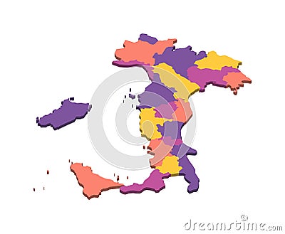 Italy political map of administrative divisions Vector Illustration