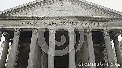 Italy, Rome - August 30, 2022: Ancient building of Roman temple. Action. View of ancient majestic building with columns Editorial Stock Photo