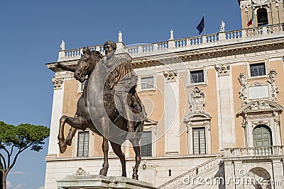 Italy, Rome, Campidoglio, Marcus Aurelius equestrian statue Stock Photo