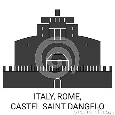 Italy, Rome, Castel Saint Dangelo travel landmark vector illustration Vector Illustration