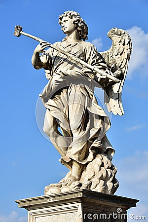 Italy - Rome, Castel Sant`Angelo, statua di Angelo con la spugna Stock Photo