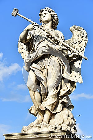 Italy - Rome, Castel Sant`Angelo, statua di Angelo con la spugna Stock Photo