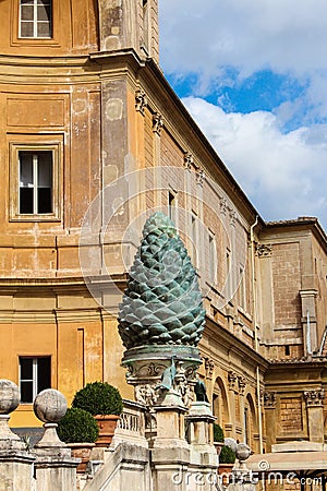 Italy. Rome. Vatican. Fontana della Pigna (Pine Cone Fountain) Editorial Stock Photo