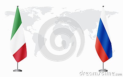 Italy and Romania flags for official meeting Vector Illustration