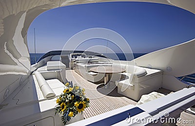 Italy, S.Felice Circeo (Rome), luxury yacht Stock Photo