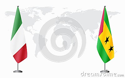 Italy and Sao Tome and Principe flags for official meeti Vector Illustration