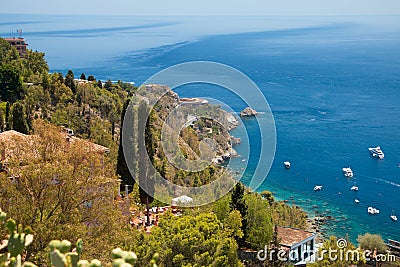 Italy, Sicily. Seascape of Taormina Stock Photo