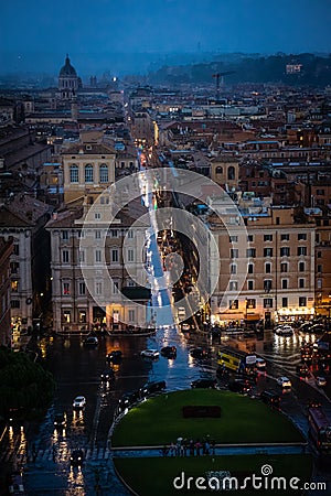 Skyline Piazza Venezia History City Rome Empire Stock Photo