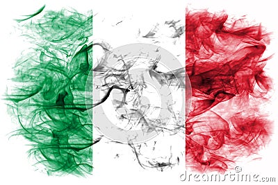 Italy smoke flag on a white background Stock Photo