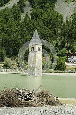 Italy, South Tyrol, sunken village Editorial Stock Photo