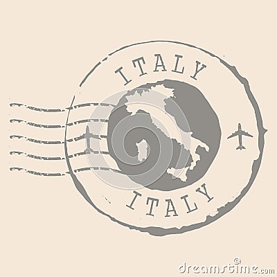 Italy Stamp Postal. Map Silhouette rubber Seal. Design Retro Travel. Seal of Map Italian Republic grunge for your design. Vector Illustration