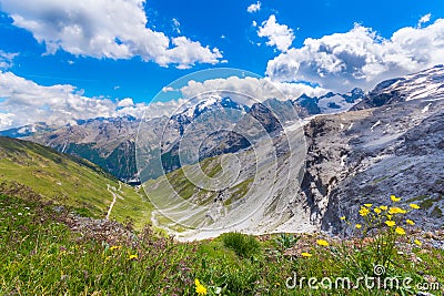 Italy, Stelvio National Park.Famous road to Stelvio Pass in Ortler Alps.Alpine landscape Stock Photo