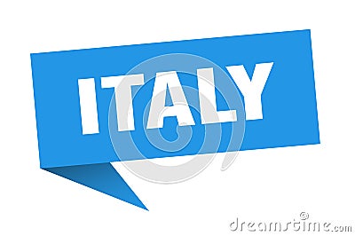 Italy sticker. Italy signpost pointer sign. Vector Illustration