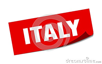 Italy sticker. Italy square peeler sign. Vector Illustration