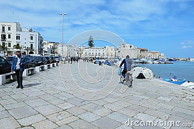 ITALY TRANI APRIL 16 2023 BOATS Editorial Stock Photo