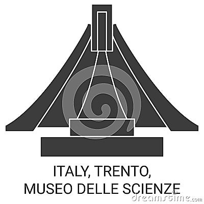Italy, Trento, Museo Delle Scienze travel landmark vector illustration Vector Illustration