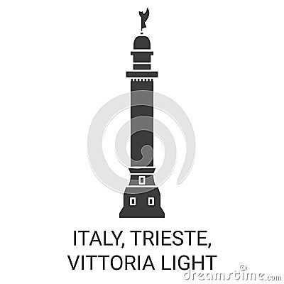 Italy, Trieste, Vittoria Light travel landmark vector illustration Vector Illustration