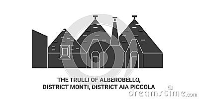 Italy, The Trulli Of Alberobello travel landmark vector illustration Vector Illustration