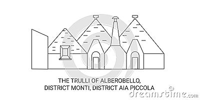 Italy, The Trulli Of Alberobello travel landmark vector illustration Vector Illustration
