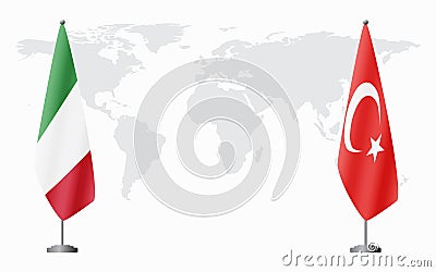 Italy and Turkey flags for official meeting Vector Illustration