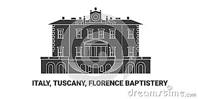Italy, Tuscany, Florence Baptistery, travel landmark vector illustration Vector Illustration