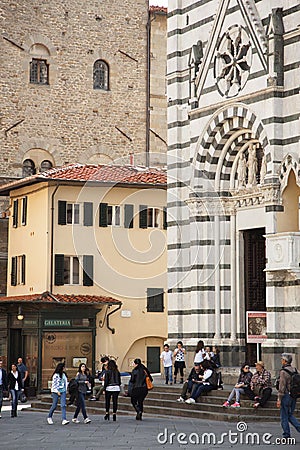 Italy, Tuscany, Pistoia. The Baptistery. Editorial Stock Photo