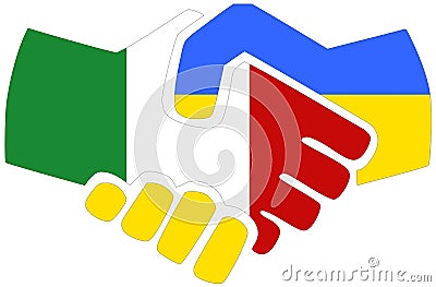 Italy - Ukraine handshake Stock Photo