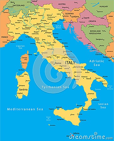 Italy vector map Vector Illustration