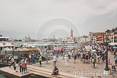 Italy venezia canal bridge Editorial Stock Photo