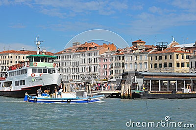 Italy, Venezia typical building facade on the Grand Canal Editorial Stock Photo