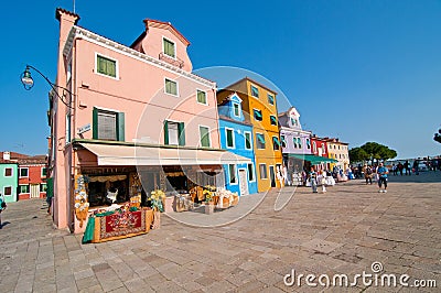 Italy Venice Burano island Editorial Stock Photo