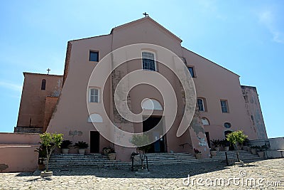 Italy : View of Madonna Del Granato Church, at Capaccio Paestum, May 15,2020 Editorial Stock Photo