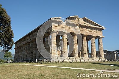 Italy : View of the Temple of Poseidon or Neptune,in Paestum,June 2,2021 Editorial Stock Photo