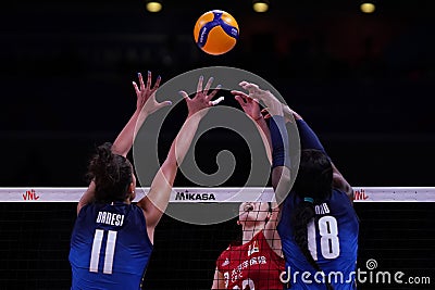 Italy vs China VNL Quarter Final match in Ankara Arena, Turkiye Editorial Stock Photo