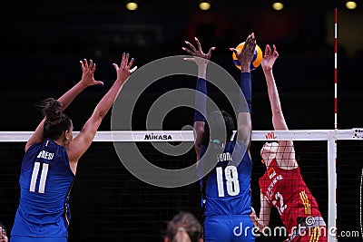 Italy vs China VNL Quarter Final match in Ankara Arena, Turkiye Editorial Stock Photo