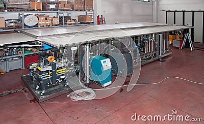 Italy wine: automatic bottling line Stock Photo