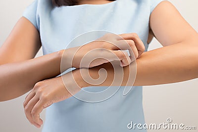 Itching In A Woman Stock Photo