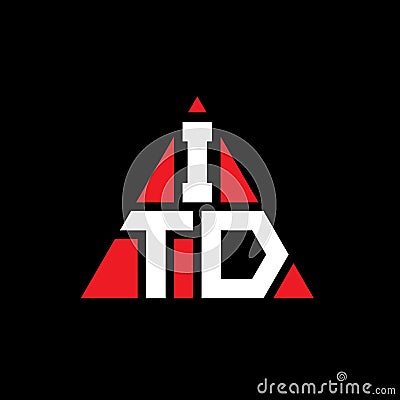ITD triangle letter logo design with triangle shape. ITD triangle logo design monogram. ITD triangle vector logo template with red Vector Illustration