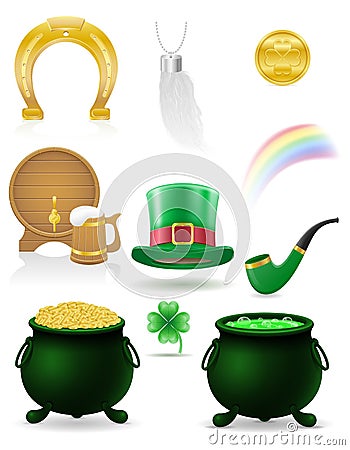 Items and attributes of the national holiday of saint patrick vector illustration Vector Illustration