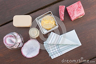 Items necessary for zero waste/less waste shopping and living Stock Photo