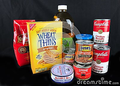 Items Purchased from a Grocery Store Editorial Stock Photo