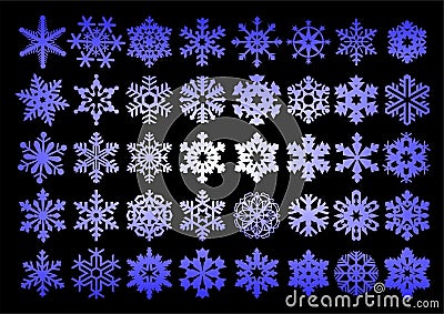 Collection of snowflakes in vector Vector Illustration
