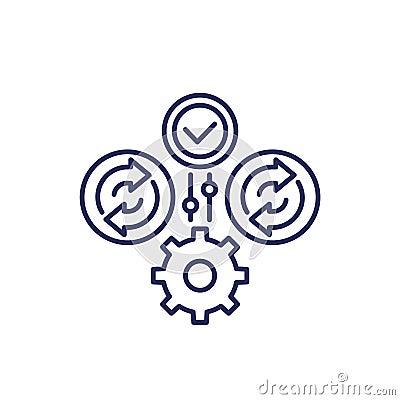 iteration and iterative process line icon, vector Vector Illustration