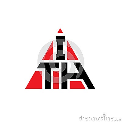 ITH triangle letter logo design with triangle shape. ITH triangle logo design monogram. ITH triangle vector logo template with red Vector Illustration