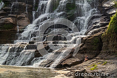 Ithaca Falls In Ithaca, New York Stock Photo
