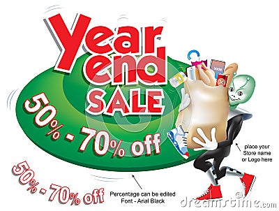 ITS`S A YEAR END SALE! Vector Illustration